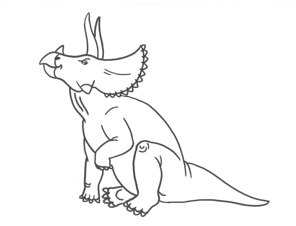 Zadarmo na vytlačenie Triceratops Omaľovánky pre deti