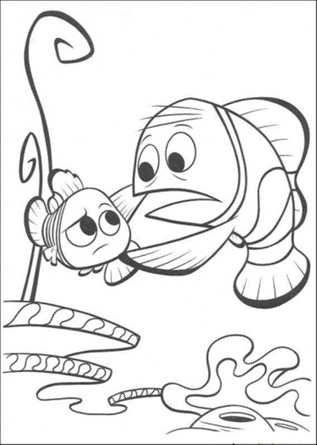 Bezmaksas izdrukājamas Nemo krāsojamās lapas bērniem