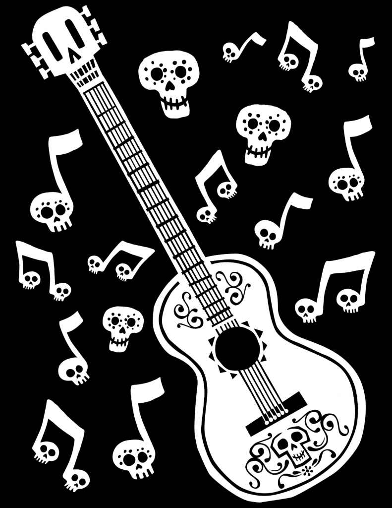 Коко оцветяване Страници китара