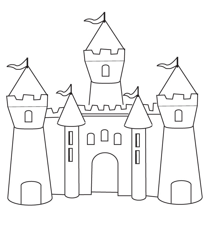 Gratis utskrivbara slott målarbok för barn