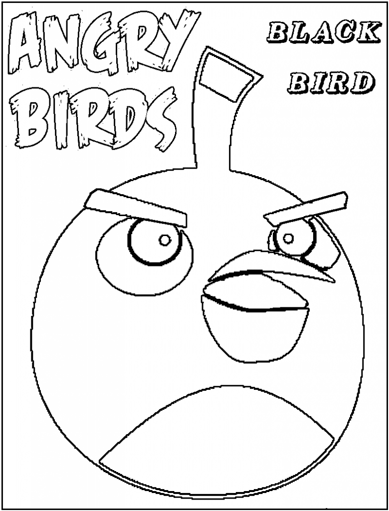 דפי צביעה כועסים של ציפור כועסים להדפסה חינם לילדים